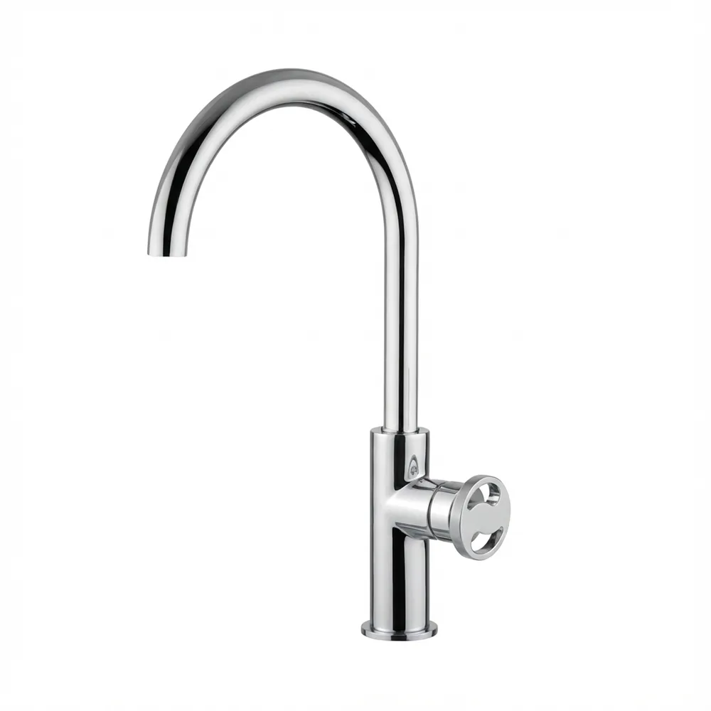 [MIS-FR450S51-HL] Grifo de Cocina Caño Giratorio Curvo Serie Rotary - Cromo